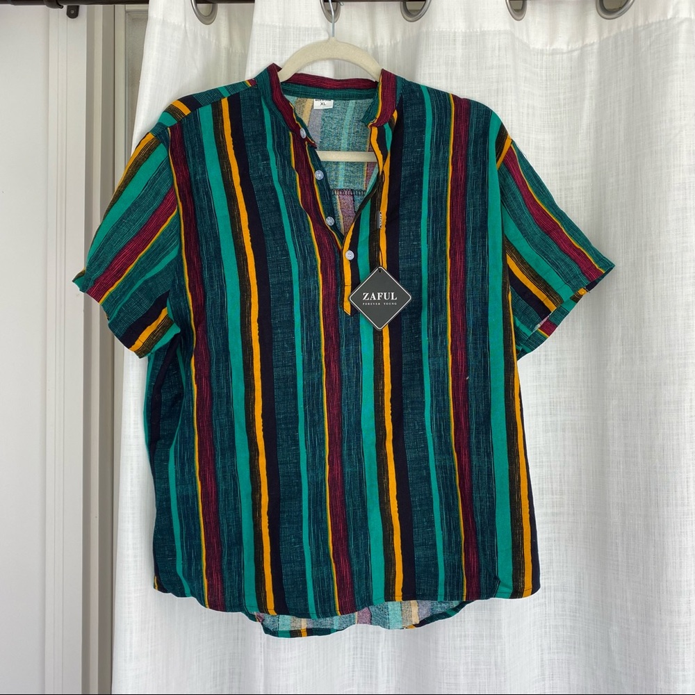 NWT Striped Multicolor Zaful XL Men’s Shirt